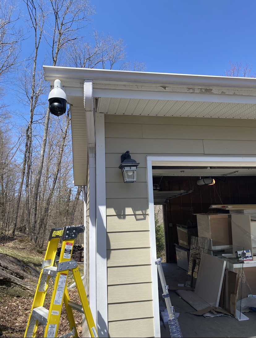 PTZ camera over detached garage